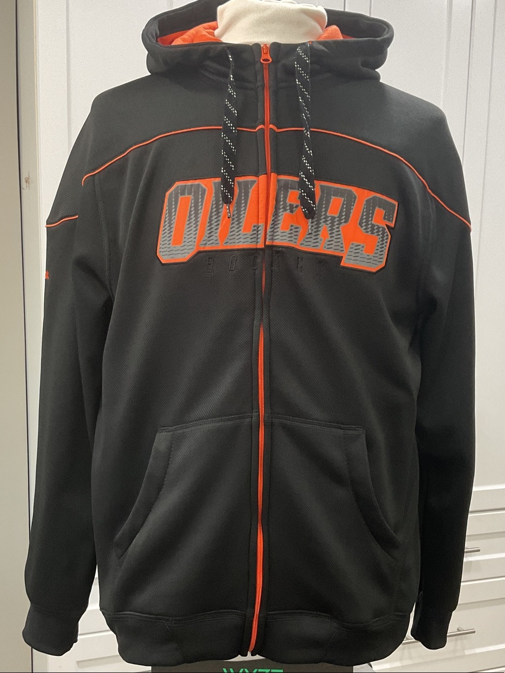 🏒 Reebok Edmonton Oilers Full Zip Fleece Lined Hooded Jacket – Men’s Large | NHL